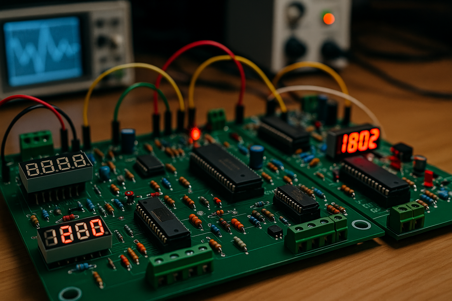 Advanced multi‑module project on a large breadboard
